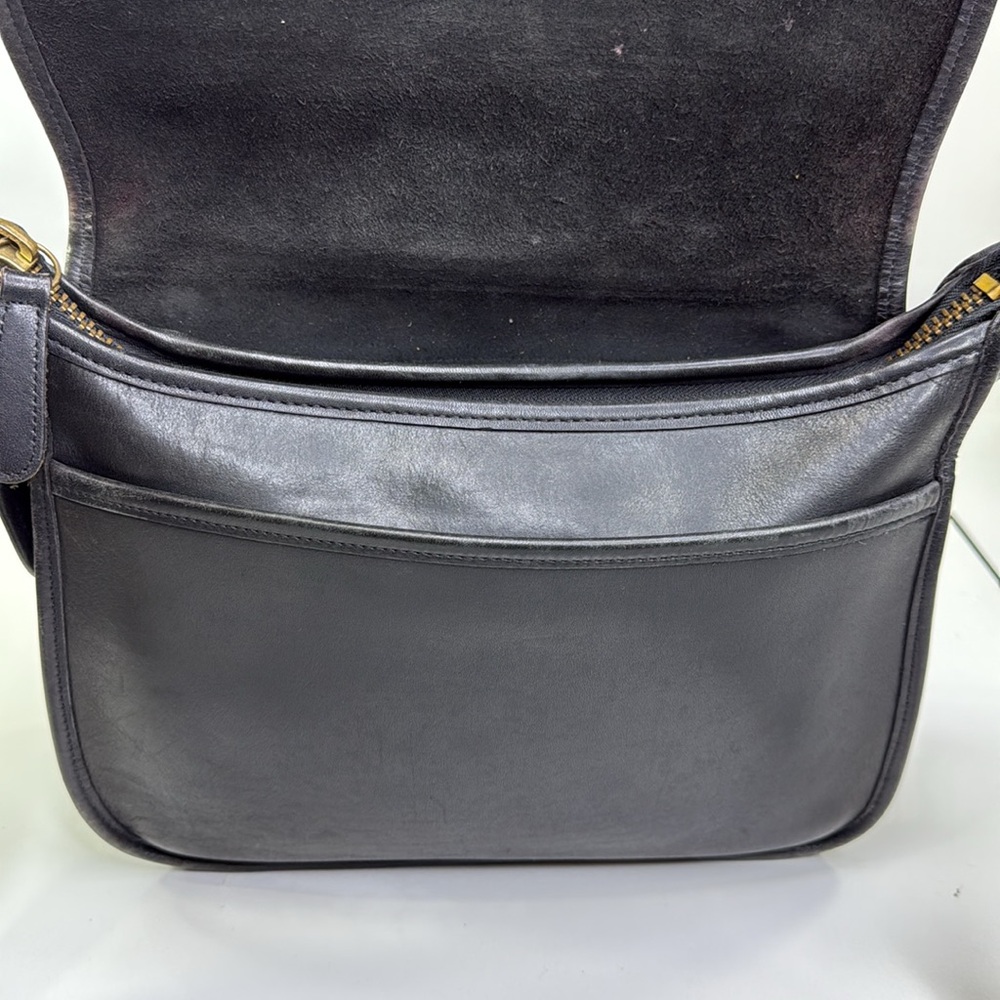 VINTAGE COACH 9951 PATRICIA LEGACY BLACK LEATHER SHOULDER BAG CROSSBODY PURSE - Picture 9 of 15